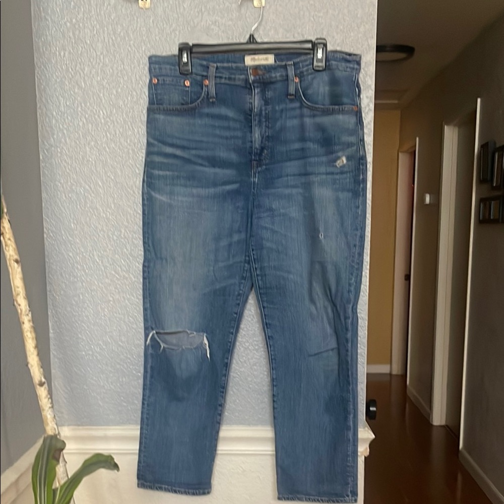 Madewell Classic Straight Jeans with Distressed Details